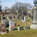 collection of graves at Weehawken cemetery